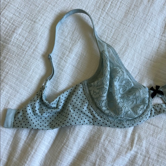 VICTORIA’S SECRET Unlined Elongated Demi Bra, Frosty Blue Dots, 34D - Picture 5 of 11